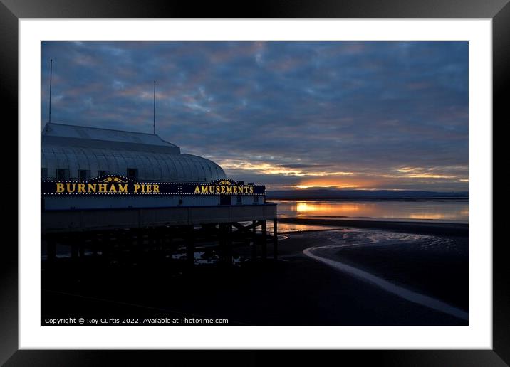 Pier Sunset Framed Mounted Print by Roy Curtis