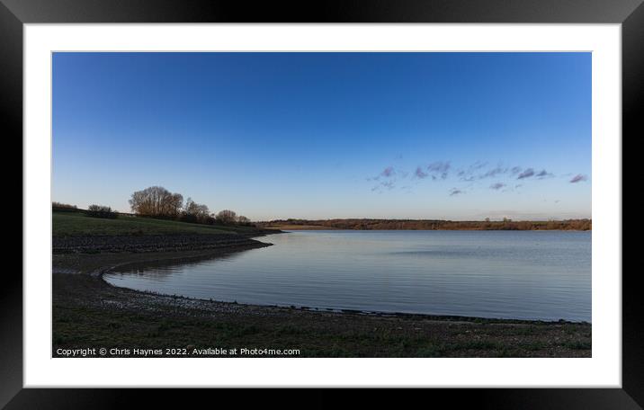 Rutland Water and a Clear Winter Sky Framed Mounted Print by Chris Haynes