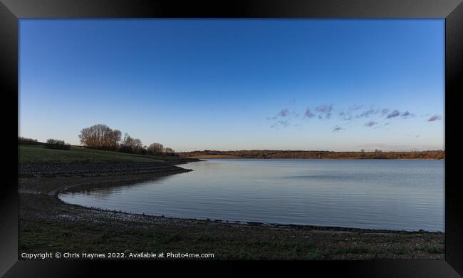 Rutland Water and a Clear Winter Sky Framed Print by Chris Haynes