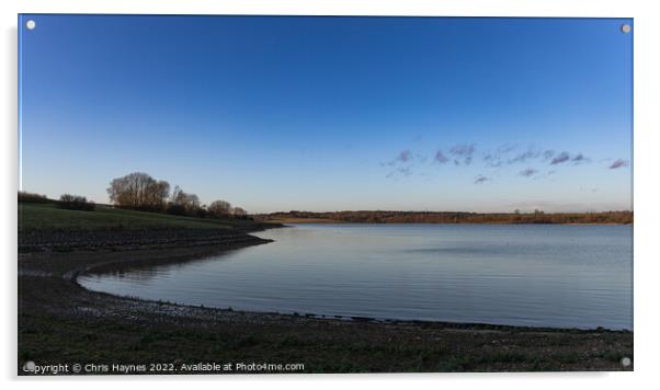 Rutland Water and a Clear Winter Sky Acrylic by Chris Haynes