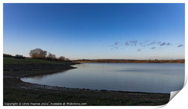 Rutland Water and a Clear Winter Sky Print by Chris Haynes