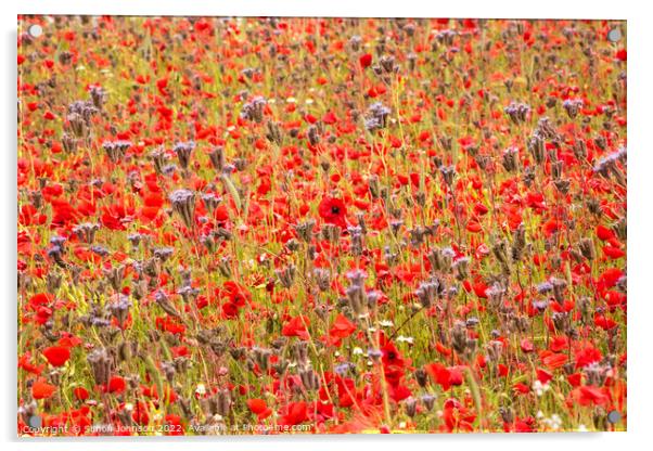 impressionist poppies Acrylic by Simon Johnson