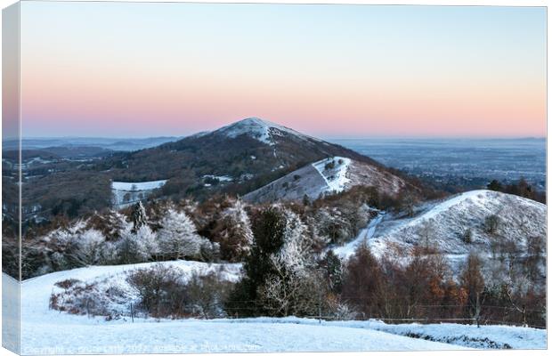 Snowy Malverns before Sunrise Canvas Print by Bruce Little