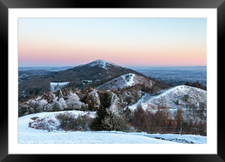 Snowy Malverns before Sunrise Framed Mounted Print by Bruce Little