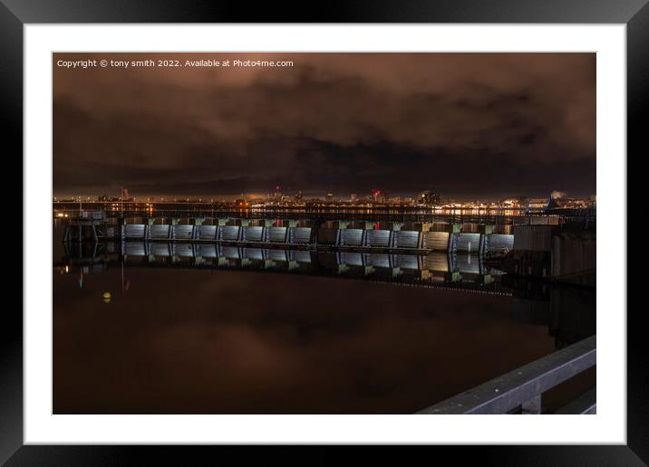 Cardiff Barrage Framed Mounted Print by tony smith