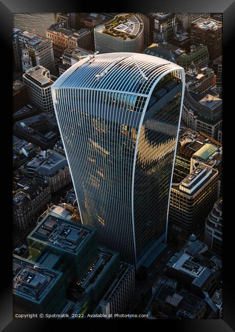 Aerial Walkie Talkie London skyscraper building Framed Print by Spotmatik 