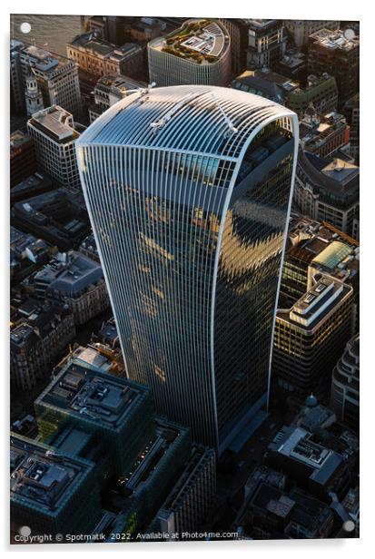 Aerial Walkie Talkie London skyscraper building Acrylic by Spotmatik 