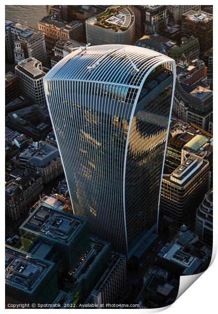 Aerial Walkie Talkie London skyscraper building Print by Spotmatik 