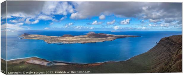 'Panoramic Paradise: Lanzarote's Hidden Gem' Canvas Print by Holly Burgess