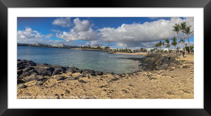 Spanish Paradise: Costa Teguise Beach Framed Mounted Print by Holly Burgess