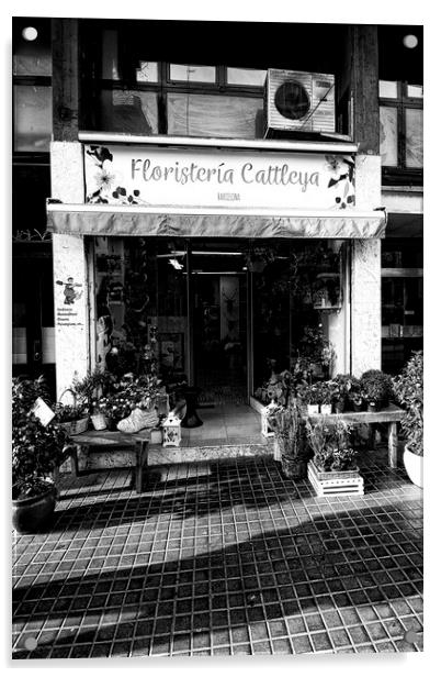 Floristería Cattleya Barcelona  Acrylic by Glen Allen