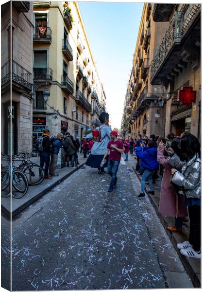 A Barcelona Carnival Canvas Print by Glen Allen