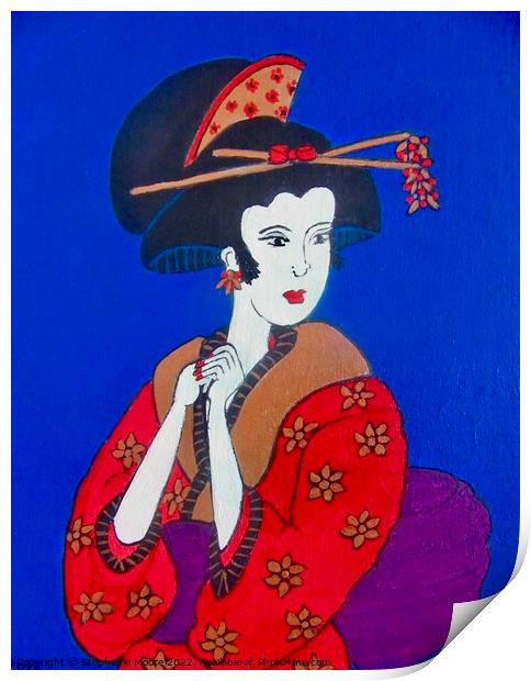 Red Geisha Print by Stephanie Moore