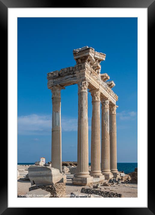 Temple of Apollo, Side, Turkey Framed Mounted Print by Kevin Hellon