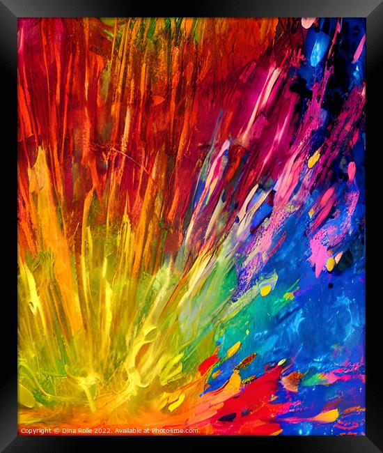 Vibrant Sunburst Framed Print by Dina Rolle