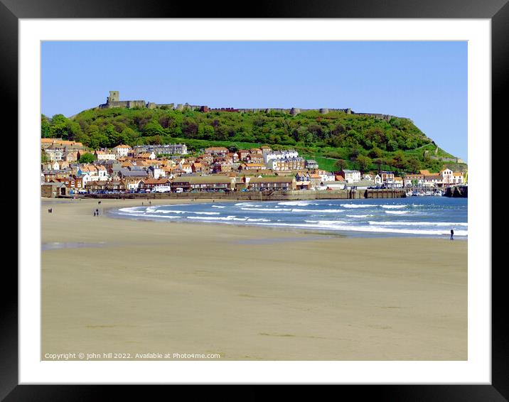 Scarborough town and castle. Framed Mounted Print by john hill