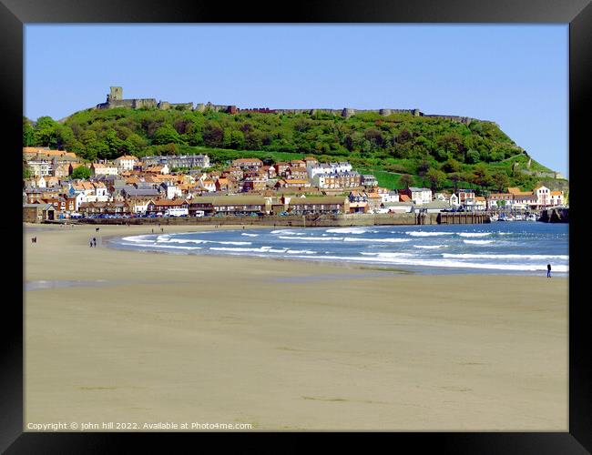 Scarborough town and castle. Framed Print by john hill