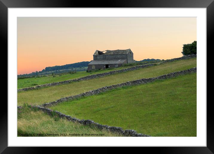 Monyash Derbyshire  Framed Mounted Print by Alison Chambers