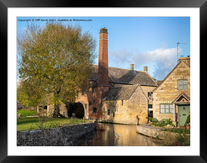 The Mill at Lower Slaughter Framed Mounted Print by Cliff Kinch