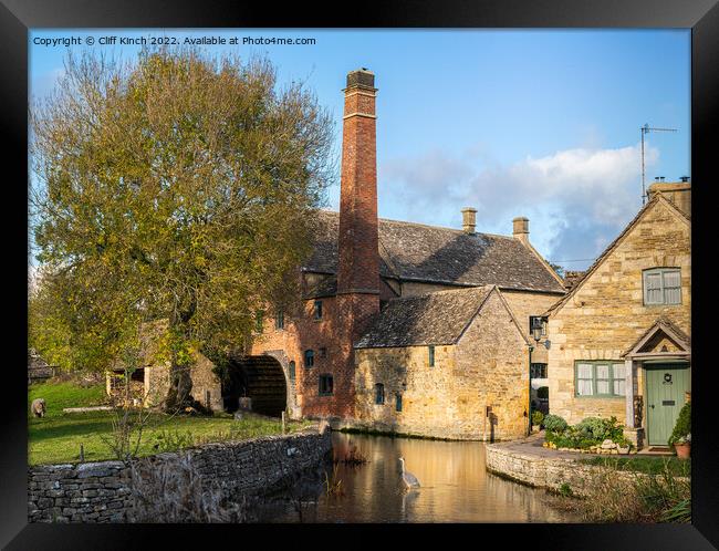 The Mill at Lower Slaughter Framed Print by Cliff Kinch