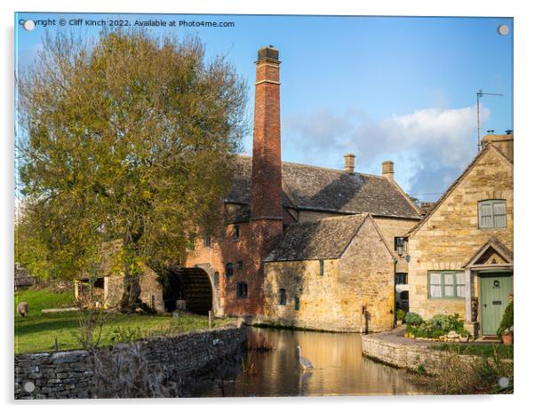 The Mill at Lower Slaughter Acrylic by Cliff Kinch