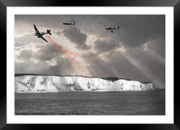 Dover Poppy Drop Colour Selection  Framed Mounted Print by Alison Chambers