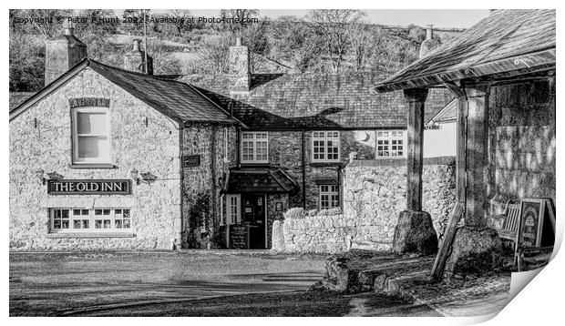 The Old Inn Widecombe-in-the-Moor Print by Peter F Hunt