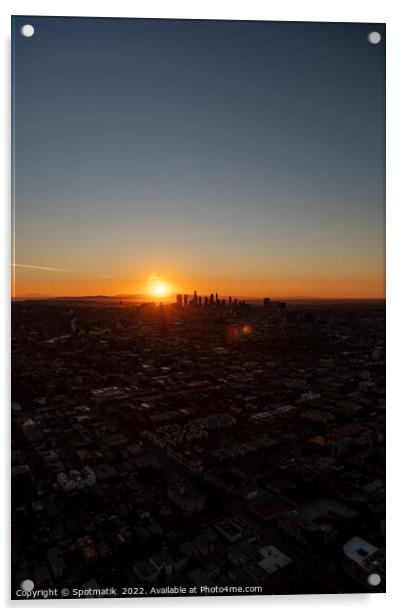 Aerial sunrise view of Urban Los Angeles USA Acrylic by Spotmatik 