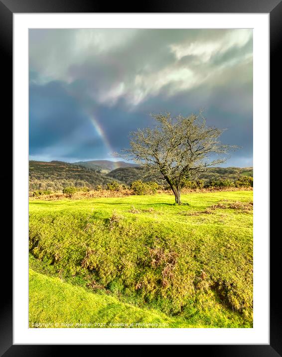 The Last Glimpse of a Dartmoor Rainbow Framed Mounted Print by Roger Mechan