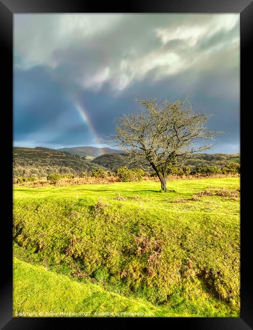 The Last Glimpse of a Dartmoor Rainbow Framed Print by Roger Mechan