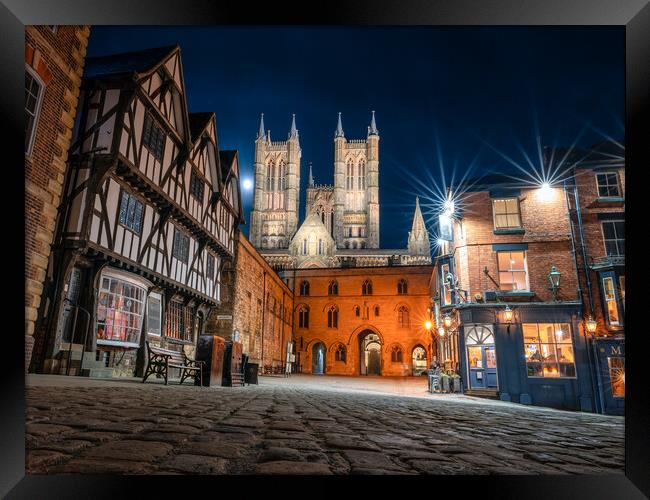 Lincoln Cathedral under the moon  Framed Print by Andrew Scott