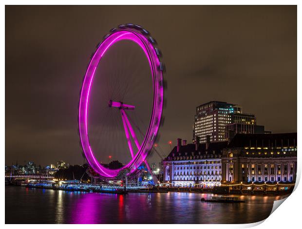 London Eye from Westminster Bridge  Print by Andrew Scott