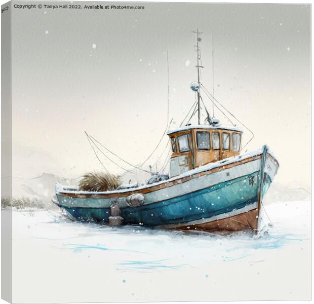 Boat in a winter mooring Canvas Print by Tanya Hall