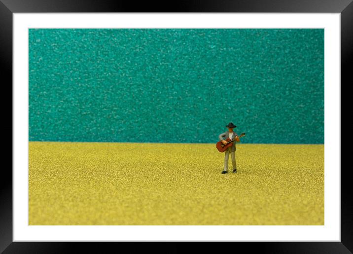 The Song of the Miniature Busker Framed Mounted Print by Steve Purnell