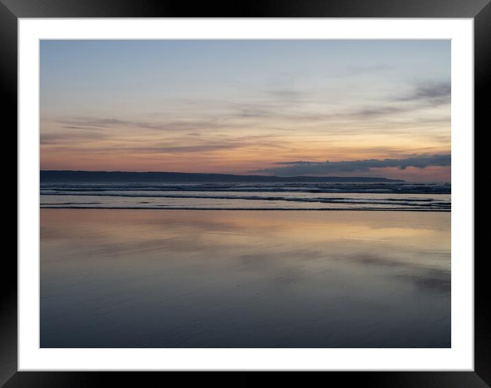 Tranquil Beach sunset Framed Mounted Print by Tony Twyman
