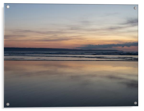 Tranquil Beach sunset Acrylic by Tony Twyman