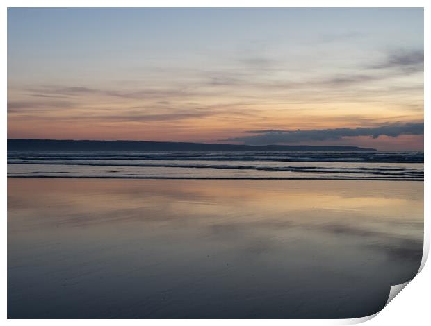 Tranquil Beach sunset Print by Tony Twyman