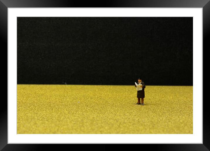 The Lone Reader Framed Mounted Print by Steve Purnell