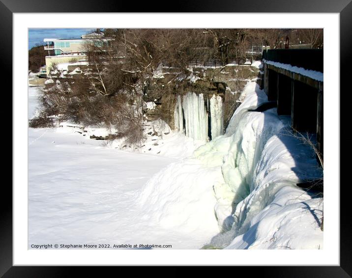 Frozen Rideau Falls , Ottawa Framed Mounted Print by Stephanie Moore