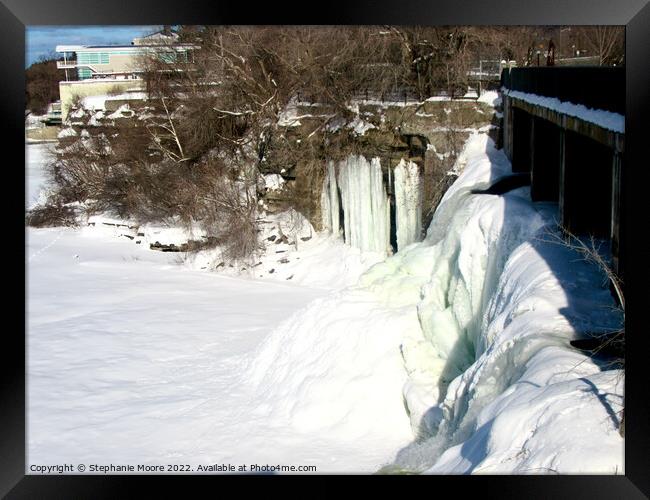 Frozen Rideau Falls , Ottawa Framed Print by Stephanie Moore