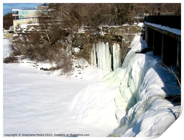 Frozen Rideau Falls , Ottawa Print by Stephanie Moore