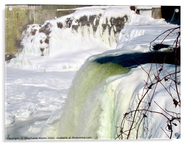 Frozen Rideau Falls Acrylic by Stephanie Moore