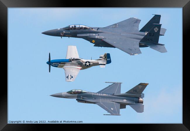 USAF Heritage Flight of Three Framed Print by Andy Lay