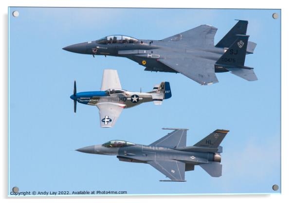 USAF Heritage Flight of Three Acrylic by Andy Lay