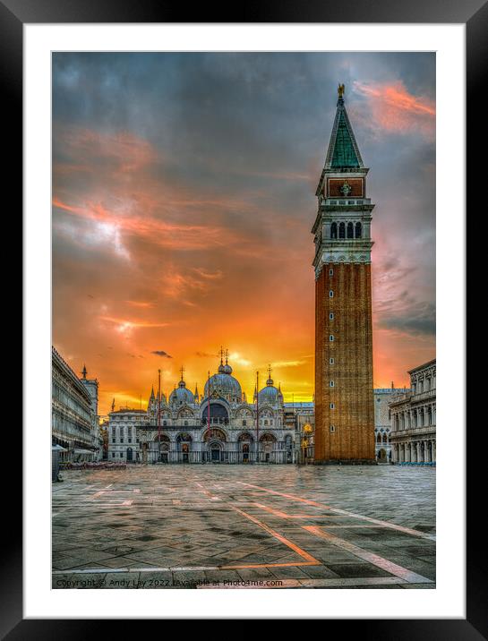 San Marco Sunrise Surprise Framed Mounted Print by Andy Lay