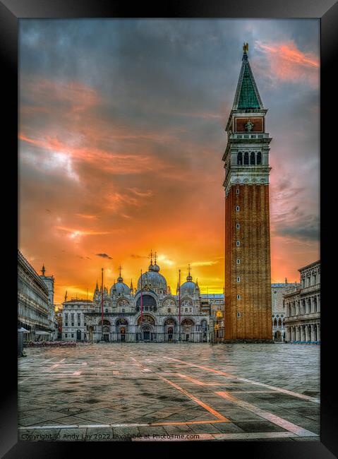 San Marco Sunrise Surprise Framed Print by Andy Lay