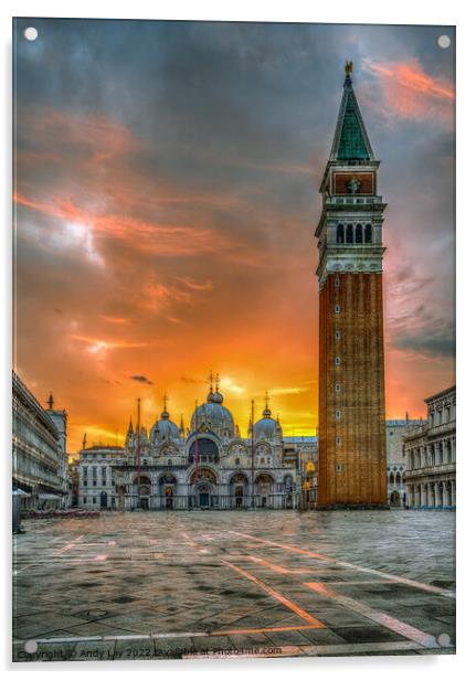 San Marco Sunrise Surprise Acrylic by Andy Lay