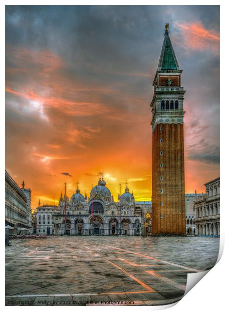San Marco Sunrise Surprise Print by Andy Lay