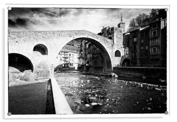 Bridge with history - CR2011-4027-BW Acrylic by Jordi Carrio