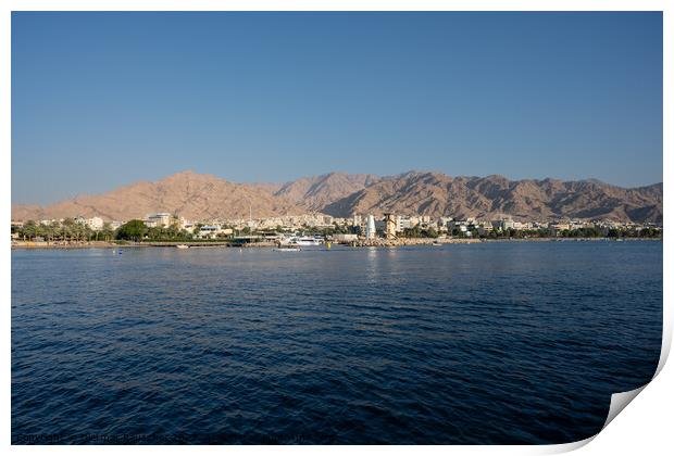Aqaba Cityscape on the Red Sea Coast Print by Dietmar Rauscher